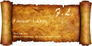 Facsar Lajos névjegykártya